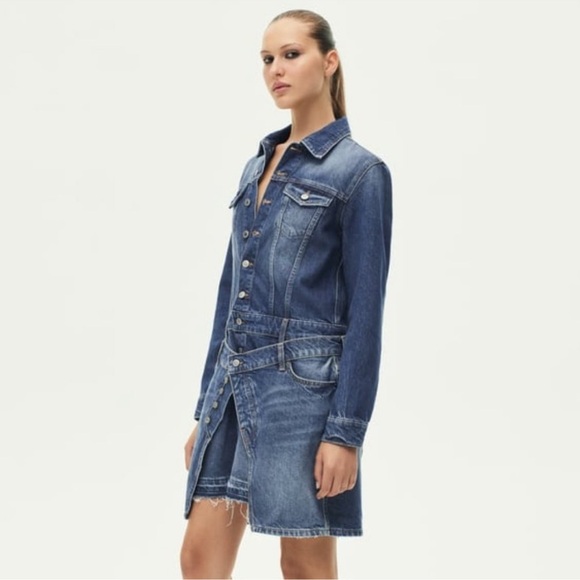NWT-Zara layered Denim Dress - Medium - Picture 6 of 11